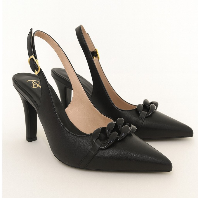 Calçado Feminino Scarpin Salto Alto Slingback Confort Para Uso Casual e Formal em Oferta na Shopee