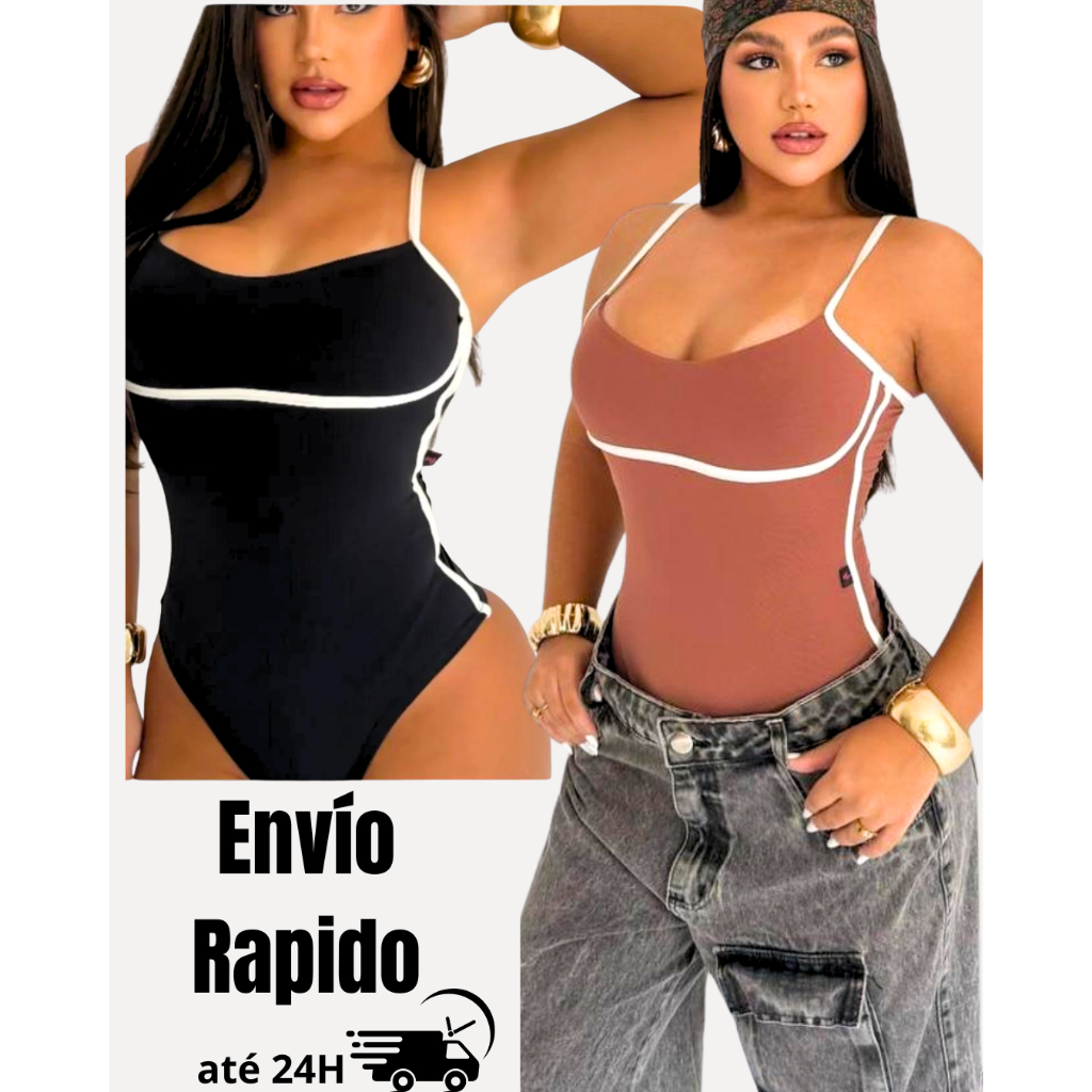 BODY FEMININO ALCINHA MODA GRINGA MODA BLOGUEIRA TENDÊNCIA 2025 em Oferta na Shopee