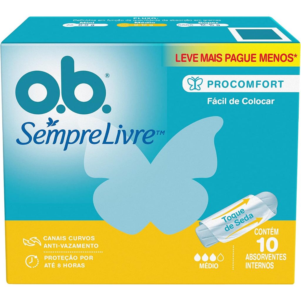Absorvente Interno O.B Original Médio Leve 10 Pague 8 em Oferta na Shopee