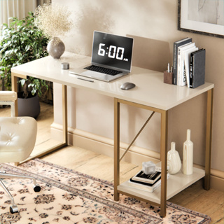 Escrivaninha Industrial Home Office com Estrutura de Aço  - Mesa de Computador para Escritório e Est em Oferta na Shopee