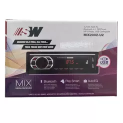 Radio Automotivo MIX2002 bluetooth 4.2 am fm 2 USB MP3