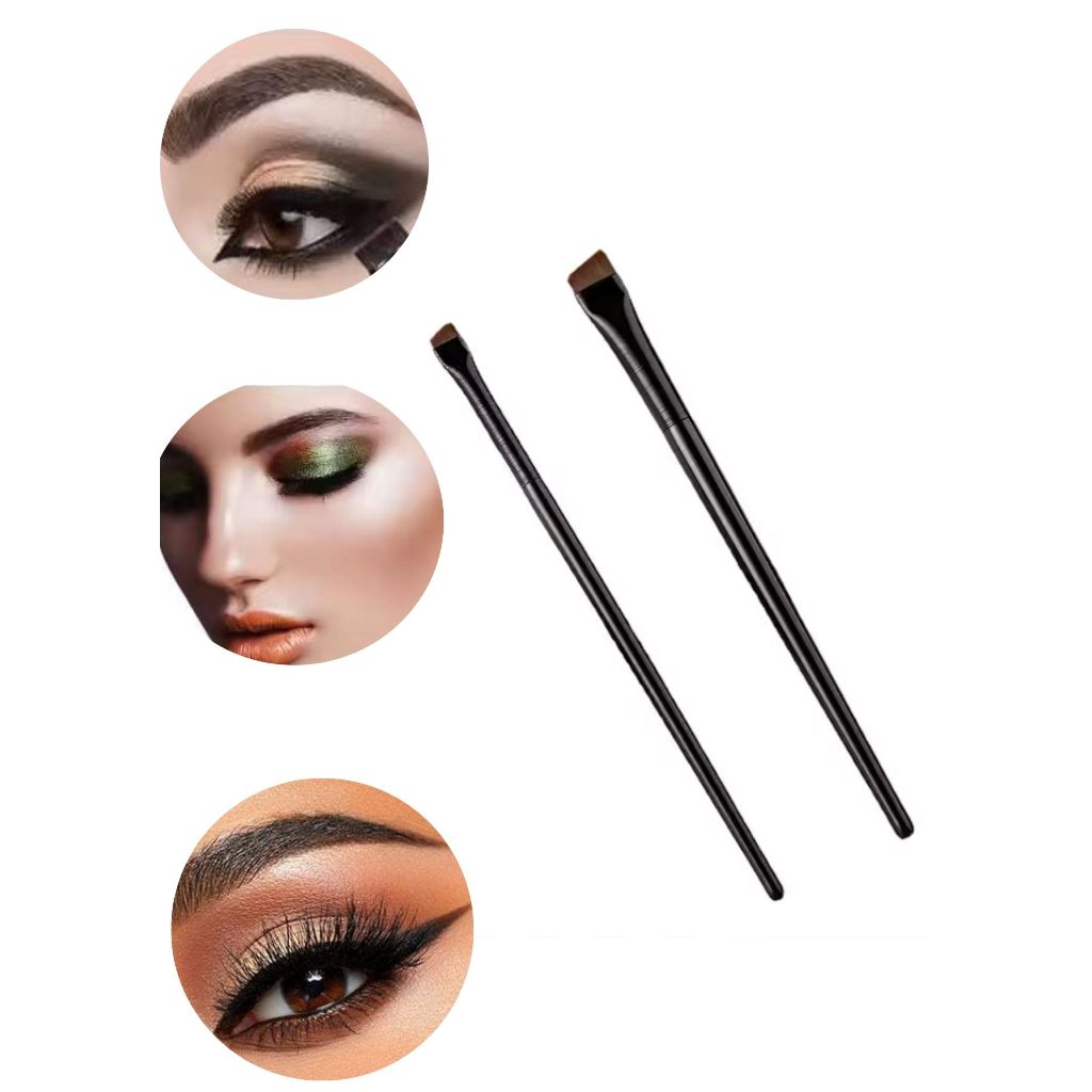 Kit  2x Pincel Chanfrado Fino Para Sobrancelhas Delineado em Oferta na Shopee