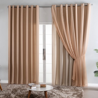 Cortina Voil com Forro de Microfibra - De 2,60 até 5 metros de largura - Sala e Quarto em Oferta na Shopee