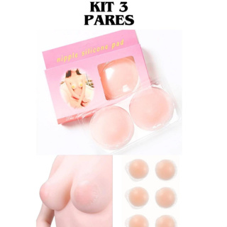 3 Pares Adesivo de Mamas Aureola Nude Tapa Seio Bico Peito Mamilo De Silicone Roupa Branca Não Marca em Oferta na Shopee