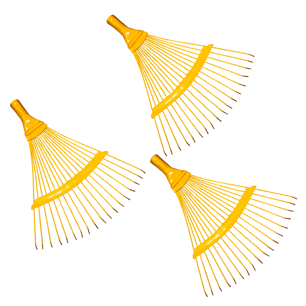 Kit 3 Vassouras Metálica 18 Dentes Rastelo Para Jardim Grama Sem cabo em Oferta na Shopee