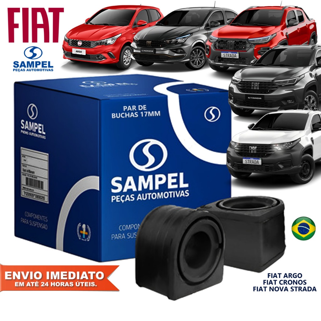 Par Bucha Estabilizadora Suspensão Dianteira Argo Cronos Nova Strada 17mm Sampel com NF Garantia em Oferta na Shopee