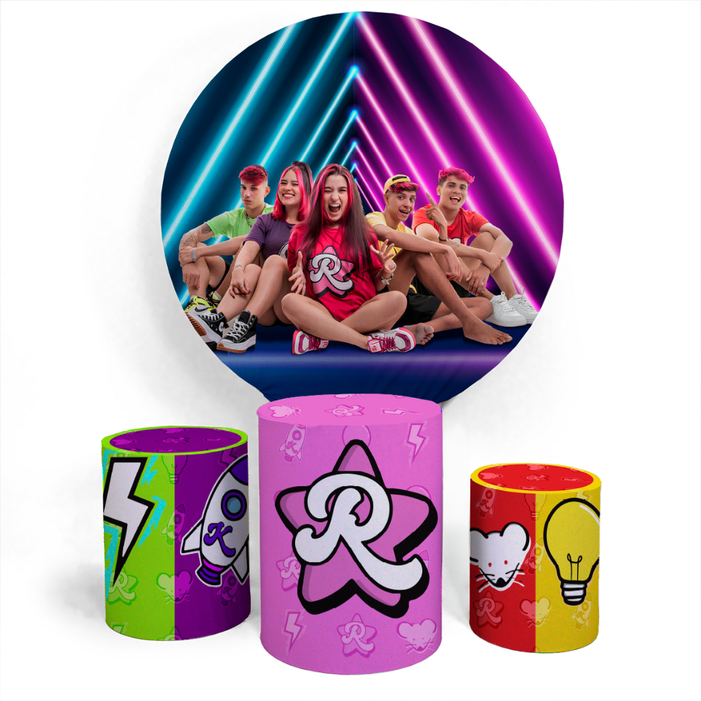 Kit Capa Com Elástico Painel Redondo e Trio Capa Cilíndro Festa Juvenil Tema Emily Vick Dos Rosa em Oferta na Shopee