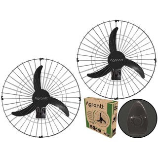 Kit 2 Ventilador De Parede 60cm 147w Premium Oscilante Loja Escola Academia Comércio Igreja Agrantt em Oferta na Shopee