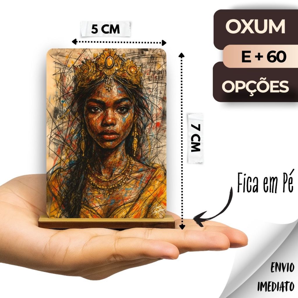 Orixá Decorativo Imagem - Oxum, Oxóssi, Ogum, etc -60 opções- 5cm x 7cm -Em Madeira- Envio Imediato em Oferta na Shopee