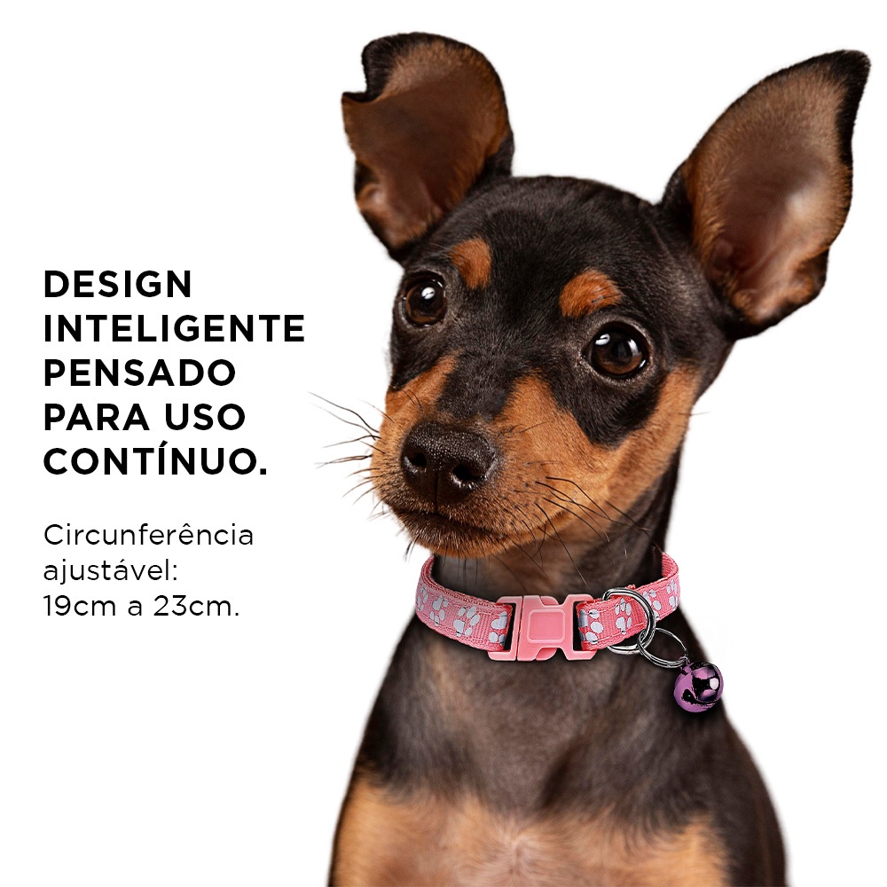 Detalhes do Coleira Ajustável para Cães e Gatos, Pingente com Sino, Nylon Leve, 7 Cores, Para Raças Pequenas