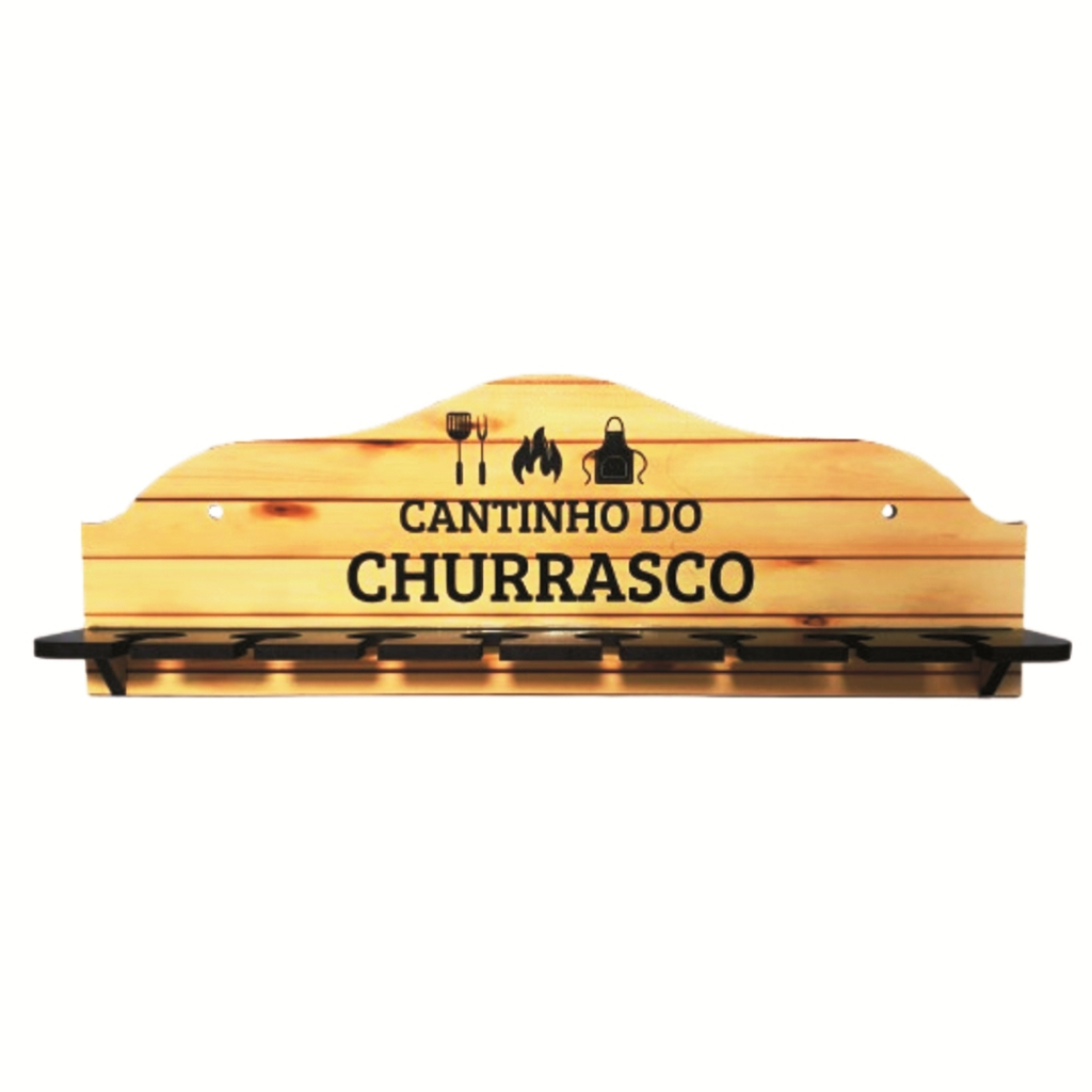 Porta Espetos Cantinho do Churrasco de Parede em MDF de 6 MM em Oferta na Shopee