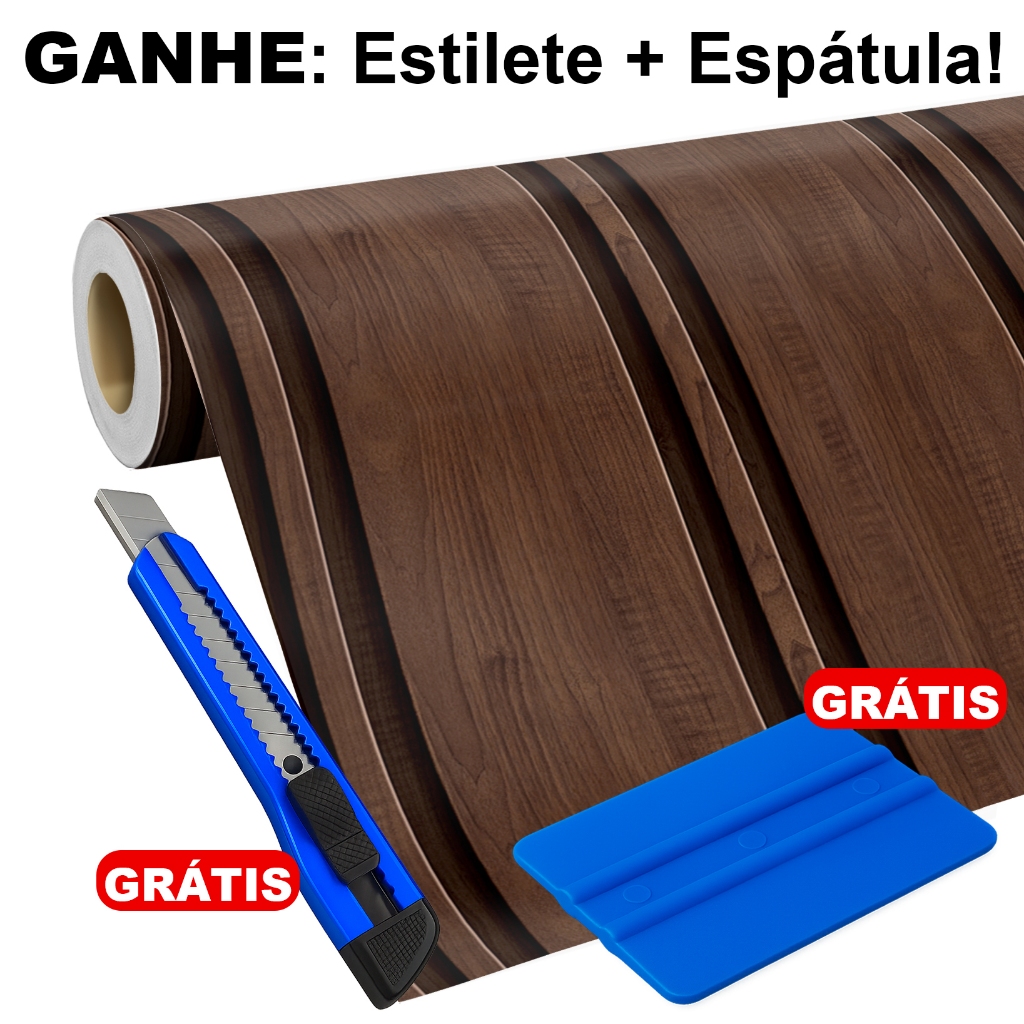 Papel de Parede Adesivo Auto Colante Ripado Madeira Ripas Madeira Avelã 5 Metros Lavável 3D
