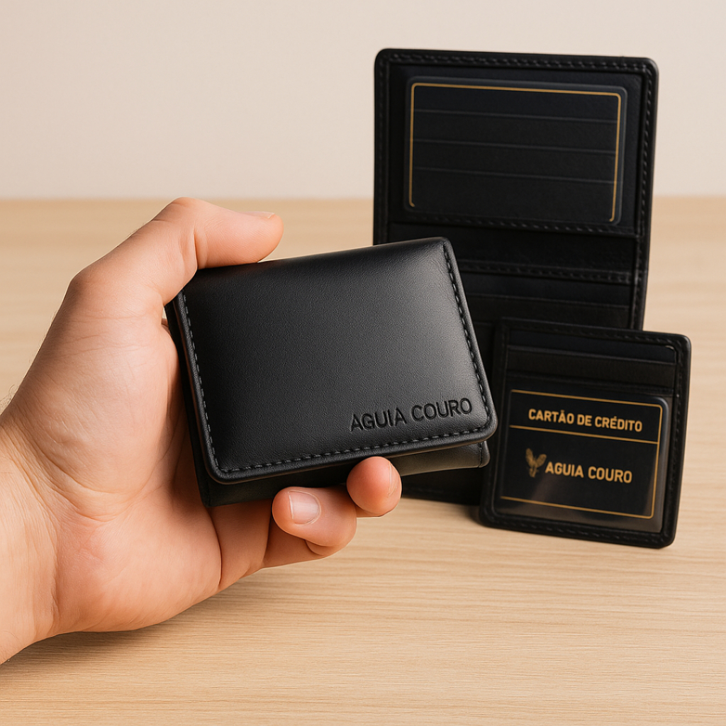 Carteira Couro Masculina Legítimo Águia Com Caixa Presente PROMOÇÃO