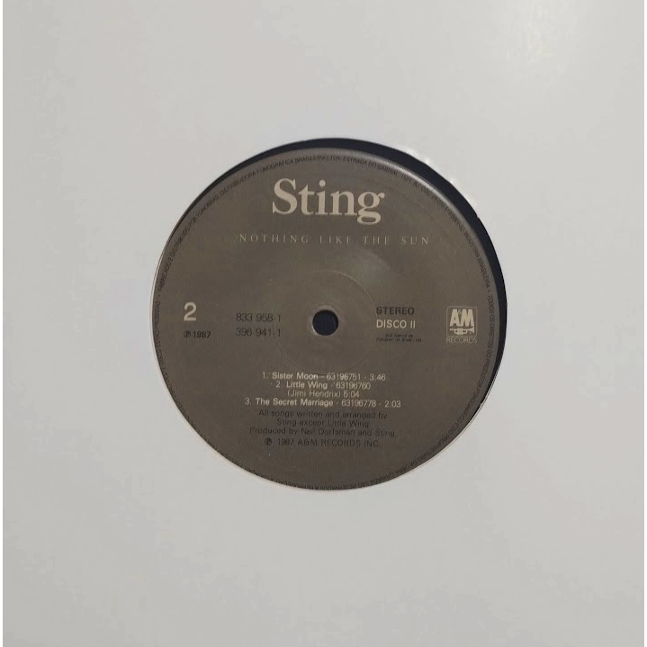 LP VINIL STING NOTHING LIKE THE SUN - SOMENTE O DISCO 2 (CAPA VAZADA)