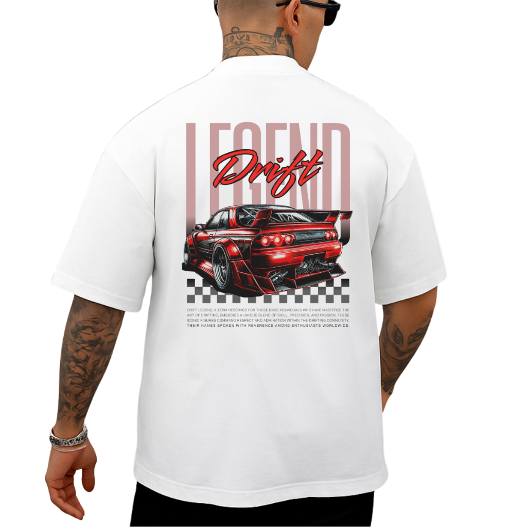 Camiseta Oversized Academia Estampada Modelo: "Carro Esportivo Legend Drift" – Novidade Moda Streetwear 100% Algodão