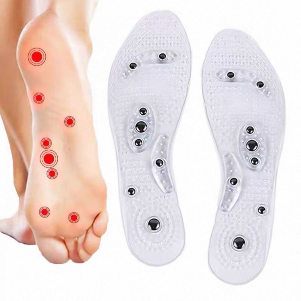 Palmilhas de Acupressão Magnetica, Silicone de Gel, com Pontos de Massagem, para Dores dos Pés 8218 em Oferta na Shopee