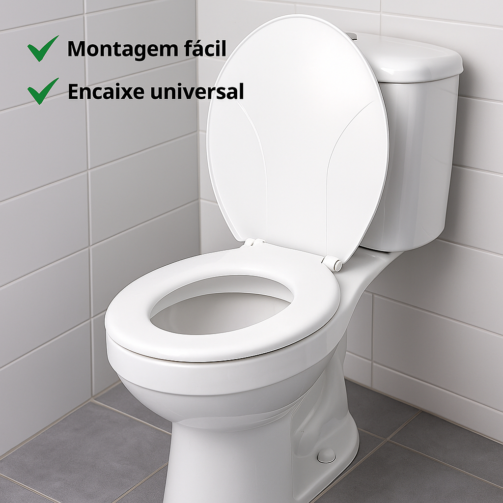 Assento Sanitário Universal Tampa de Vaso Oval Plástica Fixação Fácil e Resistente Deca Icasa Celite