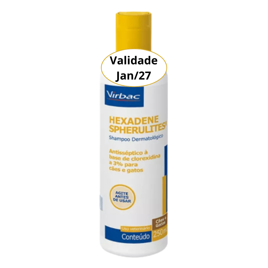 Shampoo Hexadene Spherulites 250ml Virbac Cães e Gatos
