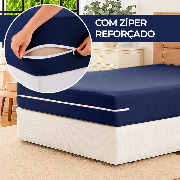 Capa de Colchão Casal, Solteiro, Queen e King com Zíper Reforçado Protetora Malha Gel em Oferta na Shopee