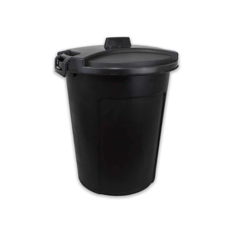 Cesto Organizador Lixeira com Tampa 60 Litros - Cor Preto