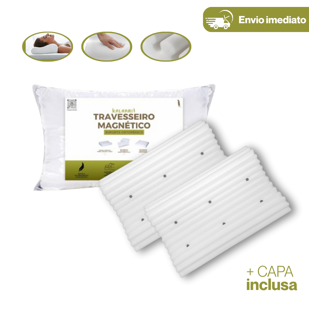 Travesseiro CERVICAL Ortopédico Magnetico com Infravermelho Terapêutico Pillow Anatômico Anti Ronco em Oferta na Shopee