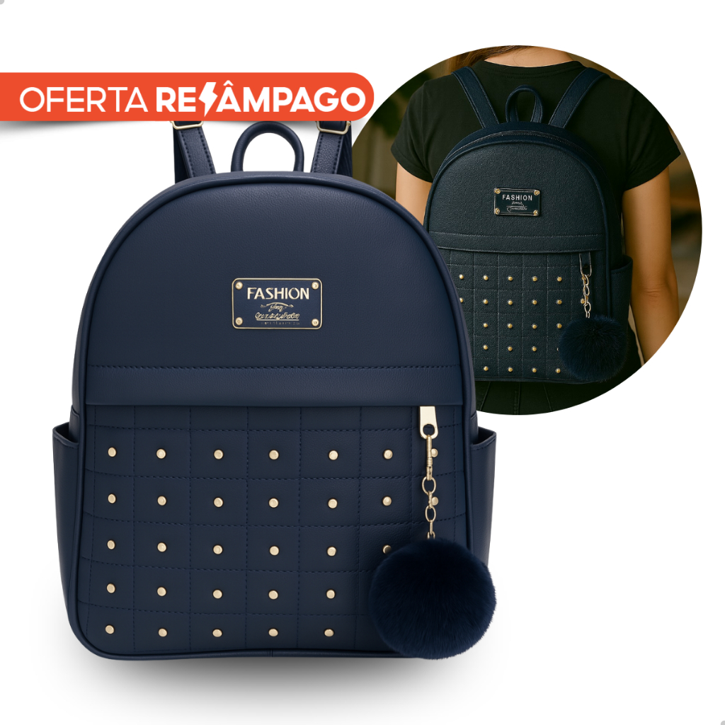 Mochila Feminina em Couro PU com Alças Reguláveis para o Dia a Dia Trabalho Faculdade Escolar Moda