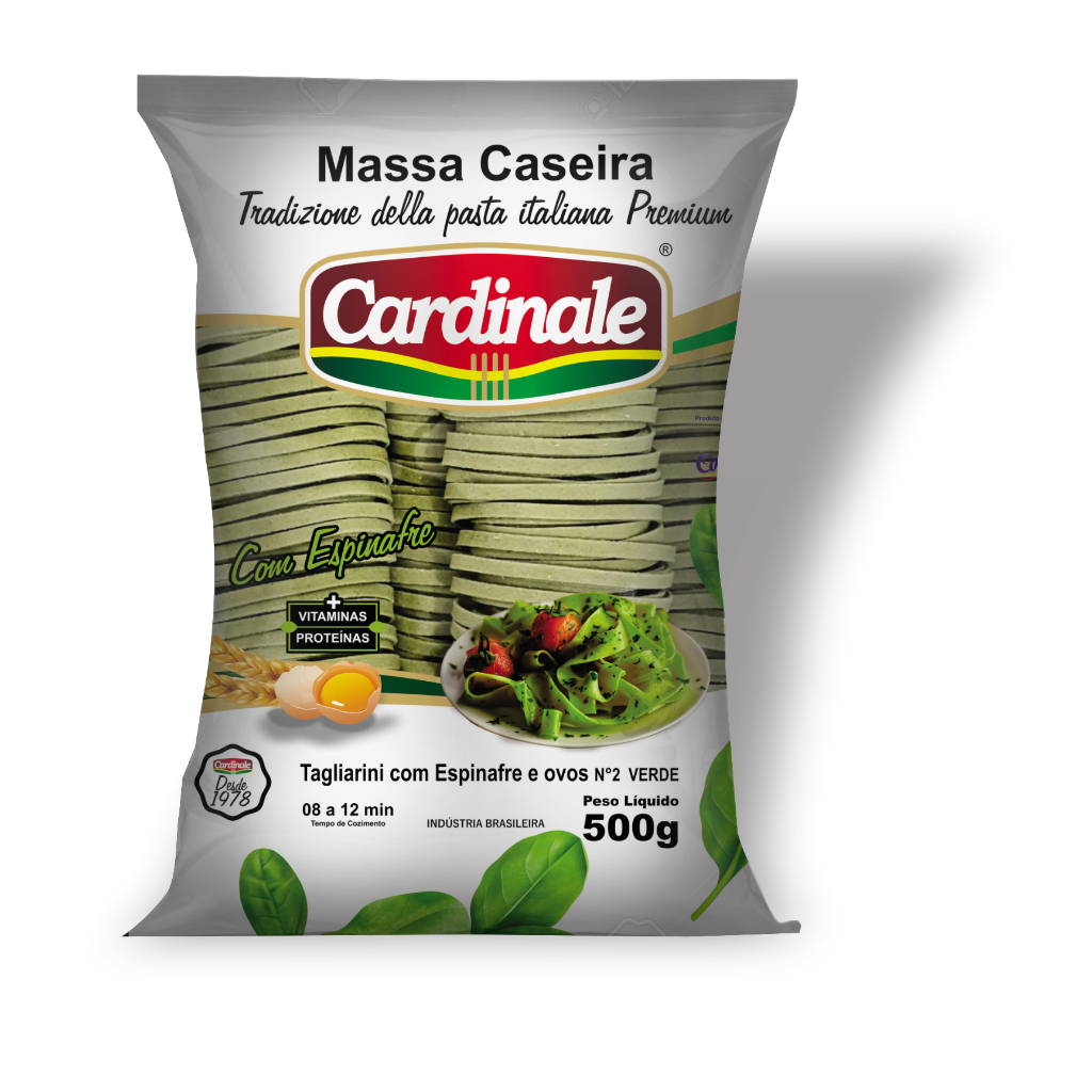 MASSA TALHARINE CASEIRO CARDINALE ESPINAFRE N2-BJ 500 GR - CARDINALE