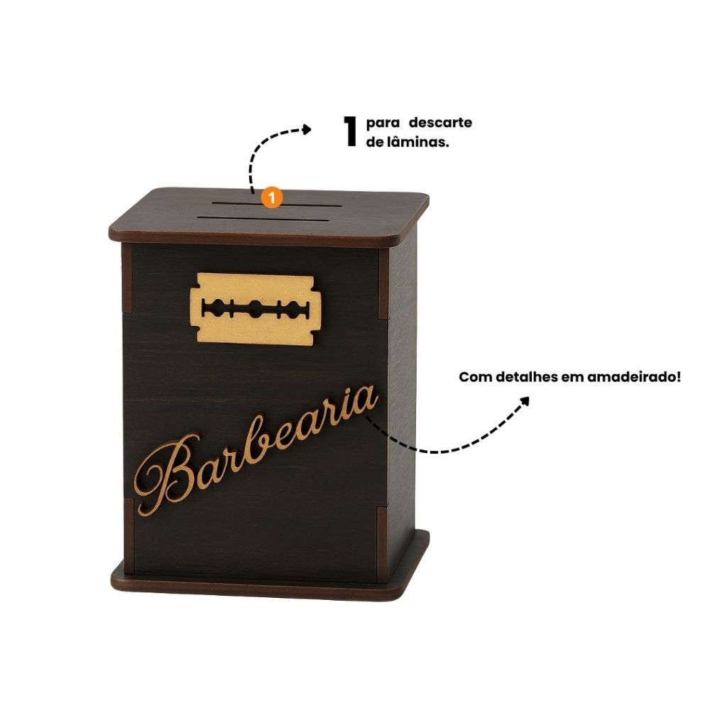 Descarte de Lâminas Barbearia MDF Rústico Retrô Vintage Profissional Decorativo — imagem 2 de 2