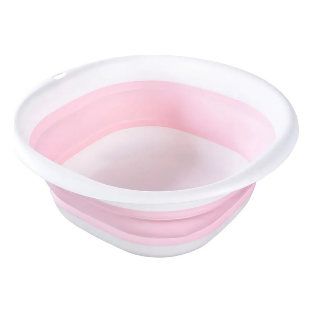 Bacia Infantil Banho Retratil Pimpolho Ofuro Dobravel Bebes Cor Rosa