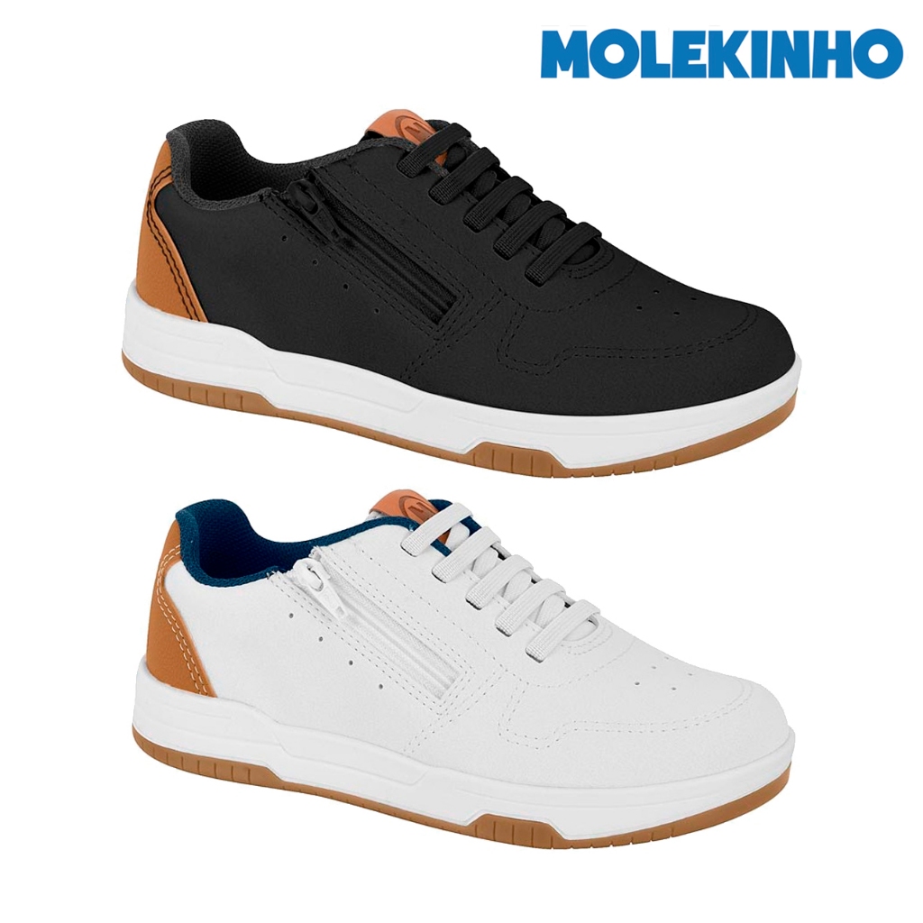 Tênis Molekinho Infantil Masculino Menino Casual Calce Fácil Com Zíper Confortável Original em Oferta na Shopee
