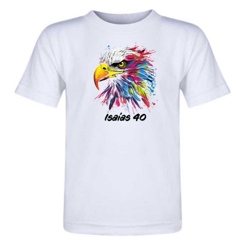 Camiseta adulto ao Infantil - Linha Cristã - Águia - Isaías 40
