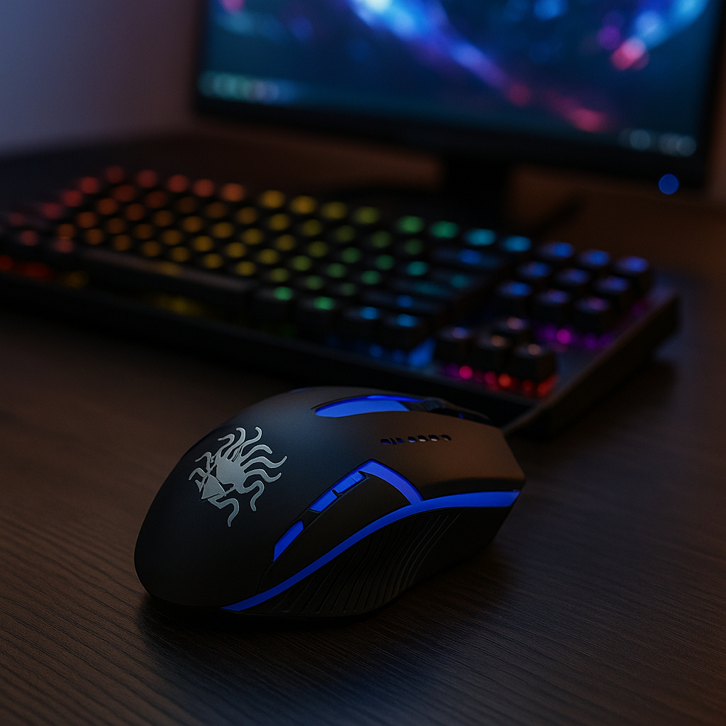 Mouse Gamer 1200 Dpi Ajustável - Ótico Com Fio Luz Led em Oferta na Shopee