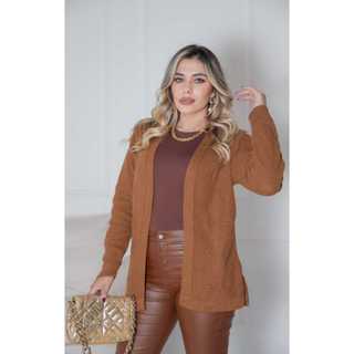 Casaco Feminino de Frio Tricot Cardigan Bolinhas Inverno Casaquinho Ponto Arroz Kimono Capa em Oferta na Shopee