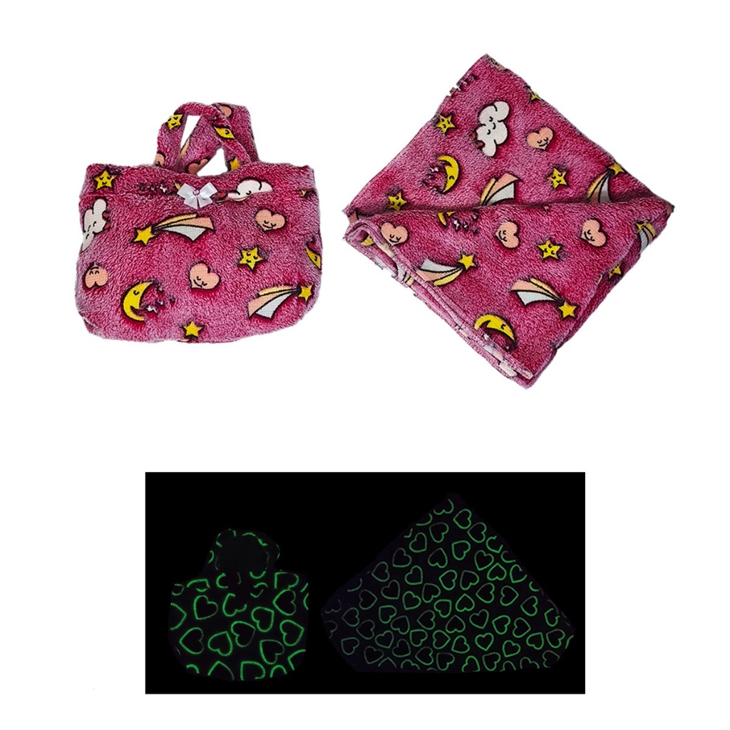 Kit Manta e Bolsa Boneca Mamãe Reborn Brilha no Escuro em Oferta na Shopee