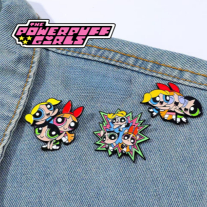 Kit 3 Peças Broche Decorativo The Powerpuff Girls Metal Para Mochilas Camisas Calças Chapéus Meninas Super Poderosas em Oferta na Shopee