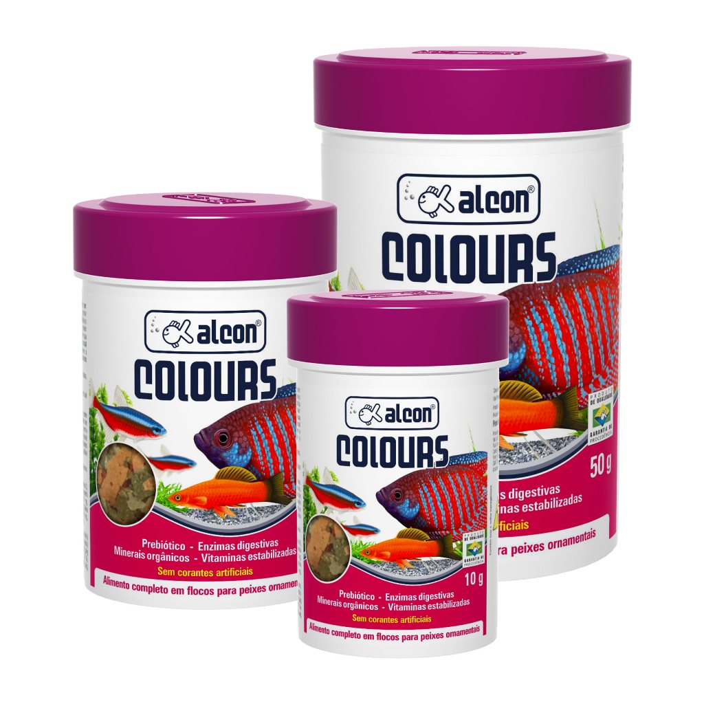 Ração Alcon Colours - Alimento Completo em Flocos Para Peixes Ornamentais