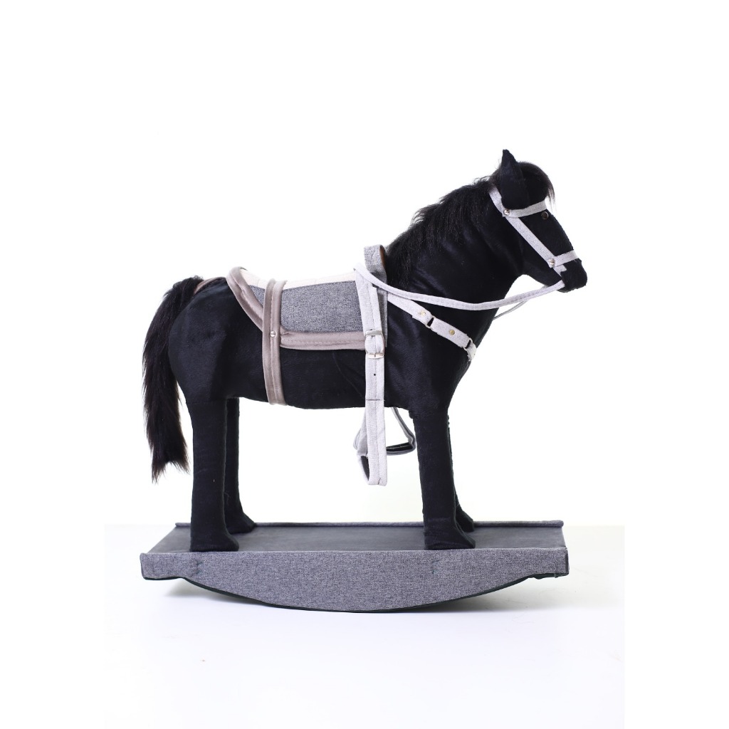 Cavalinho de Balanço em Madeira Com Pelúcia Regulagem na Sela Para Ate 6 Anos para Crianca