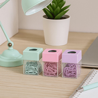 Porta Clips Magnético C/60UN Clipe Prendedor Colorido De Papel Tom Pastel em Oferta na Shopee