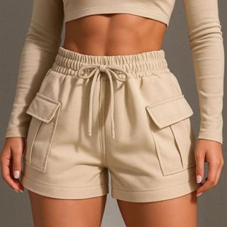 Short Cargo Moletom Moletinho Feminino Cintura Alta Bermuda Feminina Shortinho Curto em Oferta na Shopee