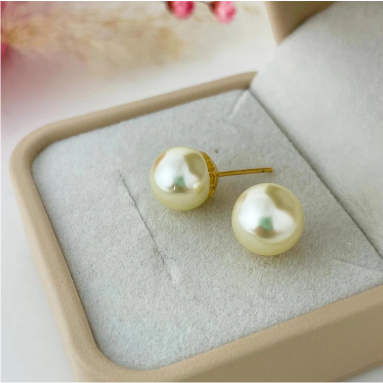 Par de Brinco de Pérola Clássico 5x5cm | Elegante e Atemporal | Feminino | Envio Imediato em Oferta na Shopee