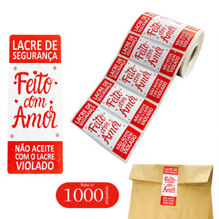 1 Rolo de 1000 Etiquetas - Lacre Delivery Entregas Comidas Doces Bolos Ifood Uber Eats Ra…