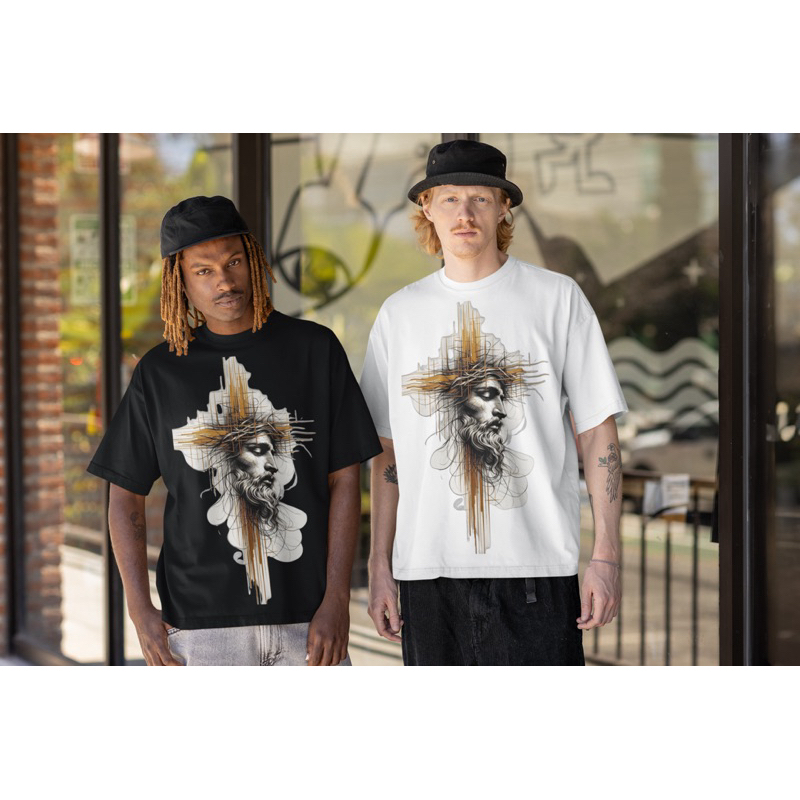 Camiseta Oversized Jesus lançamento Estilosa Camisão Grande Confortável P ao G3