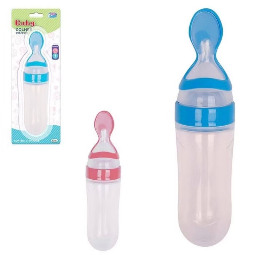 Colher Dosadora para Bebê em Silicone MENINA/MENINO