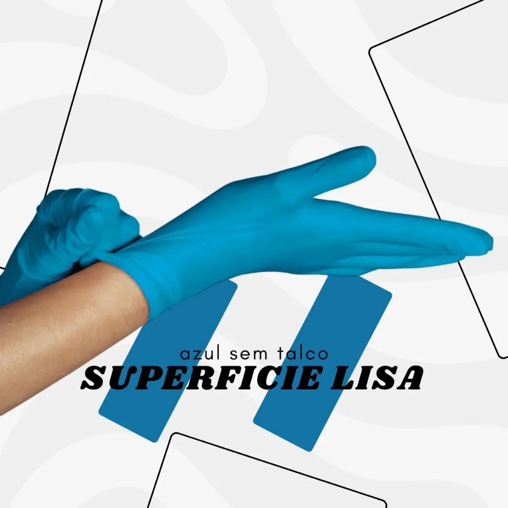 Detalhes do Luva Azul Nitrílica Unigloves S/pó 100un