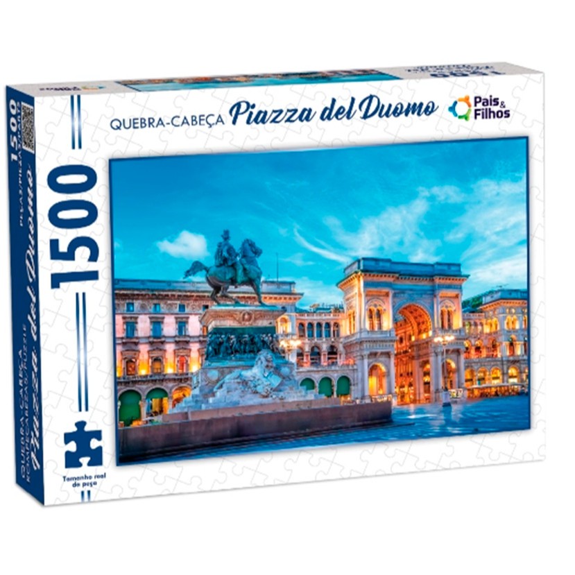 Jogo Quebra-Cabeça Paisagem 1500 Peças Puzzle Piazza Del Duomo- PAIS E FILHOS