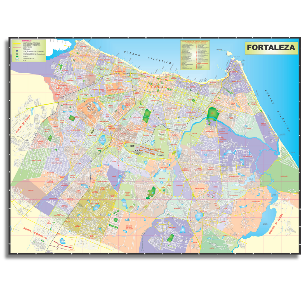 Mapa Cidade Fortaleza Politico Ruas Escolar Poster Escolar Geografico Geografia Multimapas