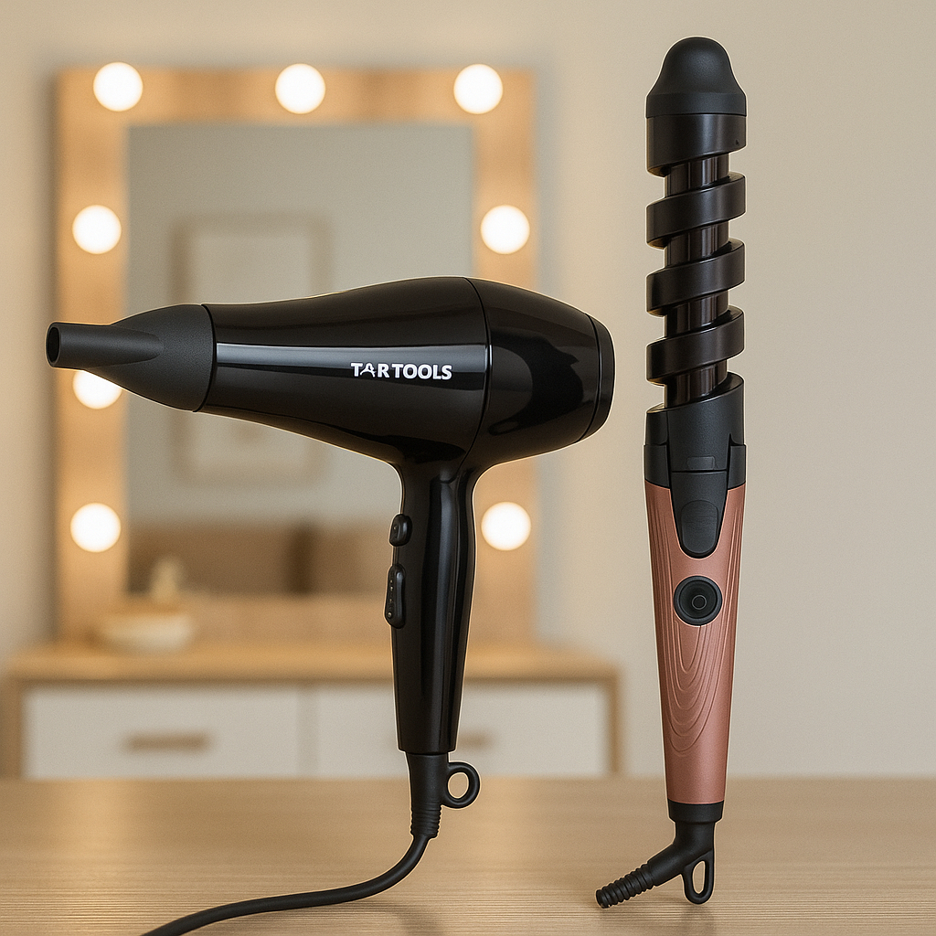 Kit Salão Secador Profissional e Modelador de Cachos Babyliss Bivolt para Uso Doméstico e Viagem