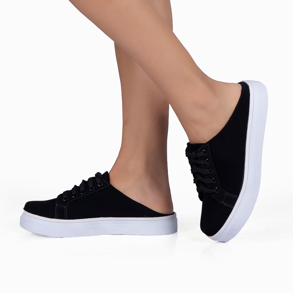 Tênis Feminino Calce Facil Aberto Cadarço Cores Básico Praticidade