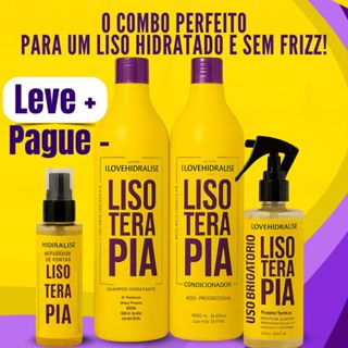 Kit Lisoterapia Shampoo e Condicionador 1L -Protetor Térmico -Reparador de Pontas - Pós Progressiva em Oferta na Shopee