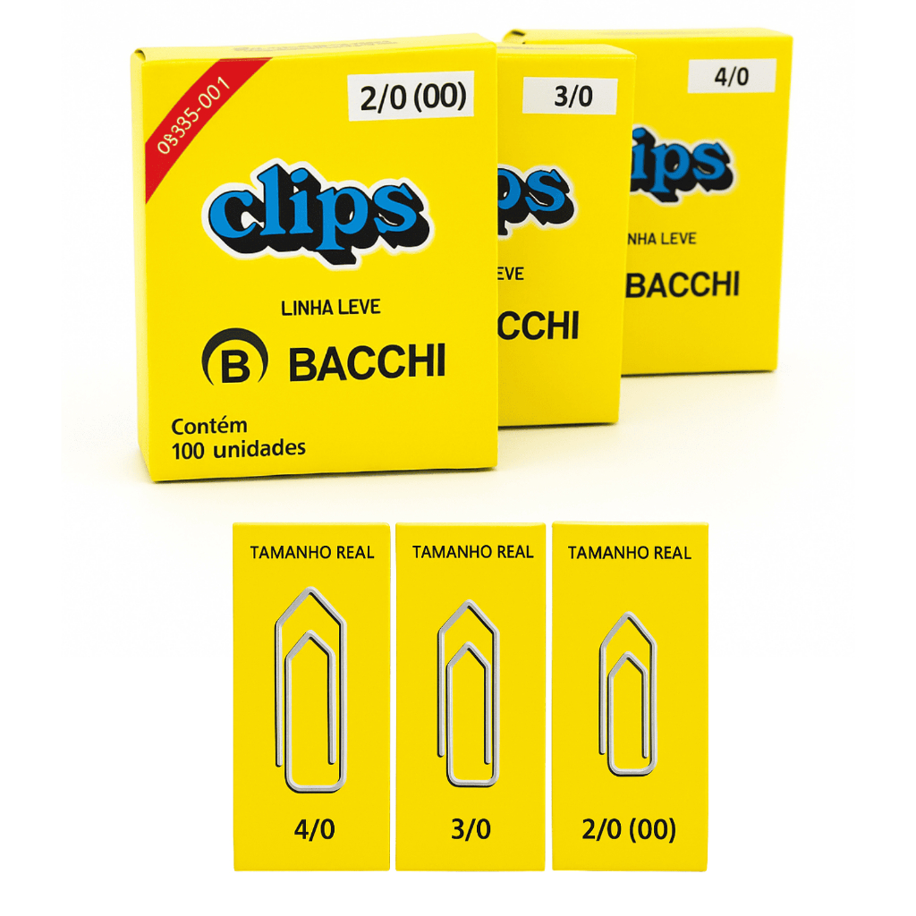 CLIPS BACCHI 2/0 - 3/0 - 4/0 em Oferta na Shopee